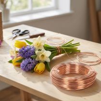 Artikel Aluminiumtrådsrulle för hantverk och blomsterdekorationer, 60 m, 500 g