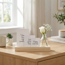 Artikel Korthållare trä Fotohållare minivas i trä 25×7,5×12cm
