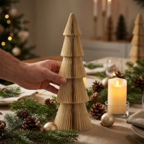 Artikel Pappersjulgran liten krämguld H30cm
