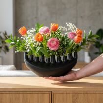 Artikel Vas Keramik Skepp Bordsdekoration Svart Abstrakt Modern H15cm