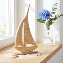 Artikel Segelbåtsträ på Bas Naturlig Bordsdekoration Maritim H42cm