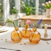 Artikel Glasvaser lökformade mini dekorativa vaser orange Ø7,5cm H9cm 6 st