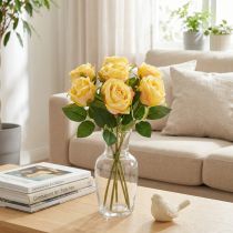 Artikel Rosbukettblomsterarrangemang för elegant dekoration i vardagsrummet 44 cm 6 st