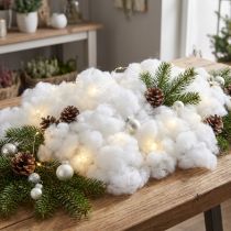 Artikel Dekorativa snöflingor bomull vintervit 200g