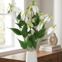 Artikel Konstgjord lilja, blomsterdekoration, konstgjord växt, sidenblomma vit L82cm 3st