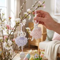 Artikel Ballerinakaninhängen, en höjdpunkt för påskgrenar eller julgranar, 12 cm, 2 stycken