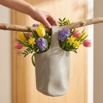 Artikel Dekorativ Vas Keramikväska Shopper Grå 19×4,5×33cm