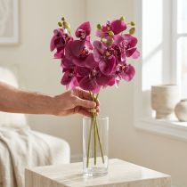 Artikel Konstgjorda orkidéer lila konstgjorda blommor som riktiga 56cm 3 st