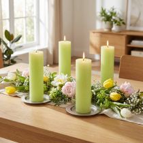 Artikel Enfärgade ljus limegröna​​​​​​ Taper ljus 50×300mm 4 st