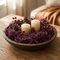 Artikel Mulberry-bomull i aubergine, naturligt dekorativt material, flexibelt och mångsidigt, 150 g