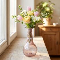Artikel Mini glasvas blomstervas lila Ø7,5cm H15cm