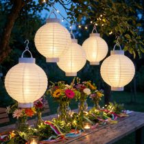 Artikel Lantern LED med sol 20cm vit