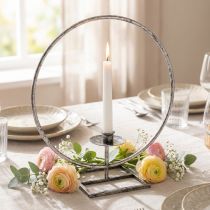 Artikel Dekorring metall ljusstake silver shabby chic Ø32cm