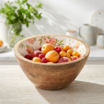 Artikel Dekorativ skål i mangoträ, skål i persikoträ Ø12,5 cm