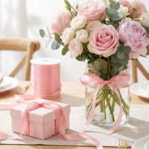Artikel Band för att dekorera presenter, perfekt för speciella tillfällen, rosa, 10mm, 250m