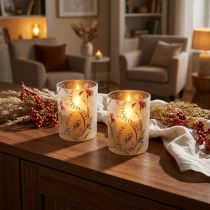 Artikel Elegant ljusstake med blommotiv för harmonisk rumsdesign, 12,5 cm, 2 stycken