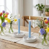 Artikel Ljusstake Keramik Vit – Modern Ljusstake för Taper Ljusstakar Ø13cm 2 st