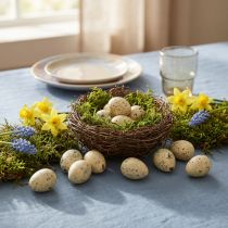 Artikel Vaktelägg dekoration Påskblåsta ägg grädde 3cm 50 st