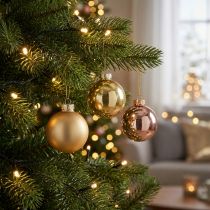 Artikel Julkulor trio guld &amp; ros – elegant set om 3 med glans och stil 5 cm 24 st
