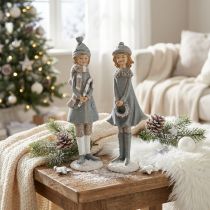 Artikel Deco figurer vinter barn figurer tjejer H19cm 2st