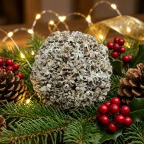 Artikel Juldekoration Julboll vit snöboll Ø10cm