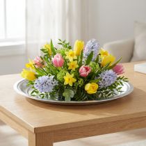 Artikel Dekorationsplatta metall silver glänsande Ø36cm H3cm