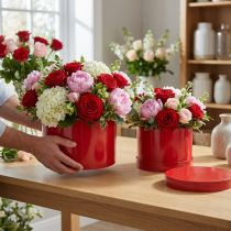 Artikel Blomlåda röd blank Ø18/20cm 2 st