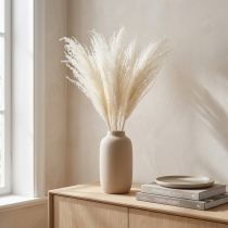 Artikel Torkade blommor, silvergräs. Elegant naturlig dekoration för hem och kontor. 70 cm, 10 stycken.