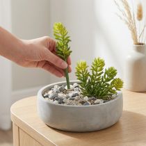 Artikel Konstgjord suckulentblomma för lättskött design av vardagsrum och kontor, 15 cm, 6 stycken