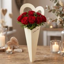 Artikel Blompåse rosor presentförpackning kräm 46cm 12 st