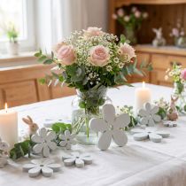 Artikel Spridningsdekoration träbordsdekoration vita blommor Ø2cm–6cm 20 st
