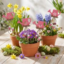 Artikel Blomplugg prickig vattenkanna dekorativ trä 4,5×7cm 10 st