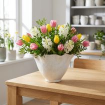 Artikel Blomkruka keramisk kruka blombägare växtkruka vit Ø19cm