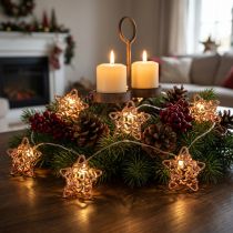 Artikel LED ljuskedja stjärnor mikro LED timer inuti koppar 1,90m