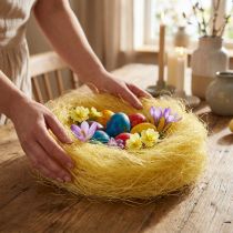 Artikel Sisal gräs för pyssel, hantverksmaterial naturmaterial gul 300g