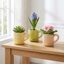 Artikel Kaffekopp, dekorativ borddekoration för en elegant rumsdesign med växter, 11 cm, 3 stycken