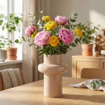 Artikel Blomvas metall brun cappuccino emalj Ø17cm H23cm