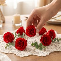 Artikel Infinity Roses Riktiga Blommor Mini Roshuvuden Röda Ø3cm 16 st