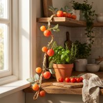 Artikel Konstgjord tomatgirlang, dekorativ vinranka, naturtroget vardagsrumsdekor, 135 cm
