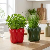 Artikel Paprika i keramik för modern köksinredning, lämplig för alla inredningsstilar, 13 cm, 2 stycken