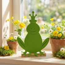 Artikel Frog King Filt Trä Grön 20cm x 27,5cm Sommardekoration