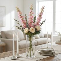 Artikel Delphinium delphinium konstgjord rosa 82cm 3st