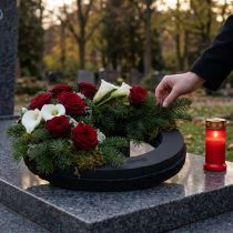 Artikel Blommig skumring svart Ø44cm H6cm 2 st