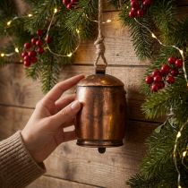 Artikel Deco hängare deco bell metall koppar vintage Ø13,5cm 49cm