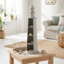 Artikel Fyr Shabby Chic Cream Sommardekoration Maritim Ø14,5cm H51cm