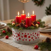 Artikel Planteringsskål till advent, planter med stjärnor, betongdekoration Ø20cm H11cm
