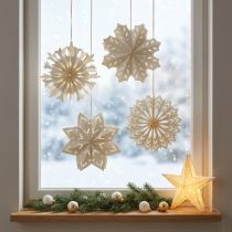 Artikel Eleganta papperssnöflingor för vinter- och juldekorationer