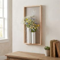 Artikel Träväggdekoration med keramikvaser H35cm lantlig stil