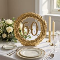 Artikel Jubileumsnummer 60 i guld Ø40cm