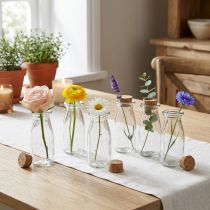 Artikel Minivaser glasvaser med kork H13,5cm Ø5,5cm 6 st